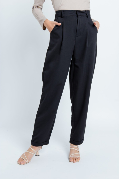 Black Basic High Waisted Pants