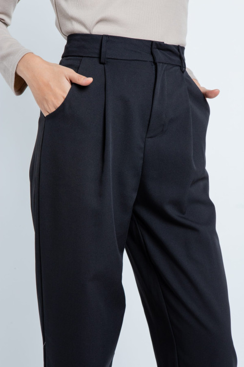 Black Basic High Waisted Pants