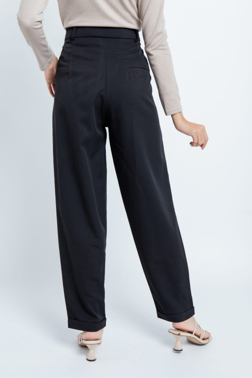 Black Basic High Waisted Pants
