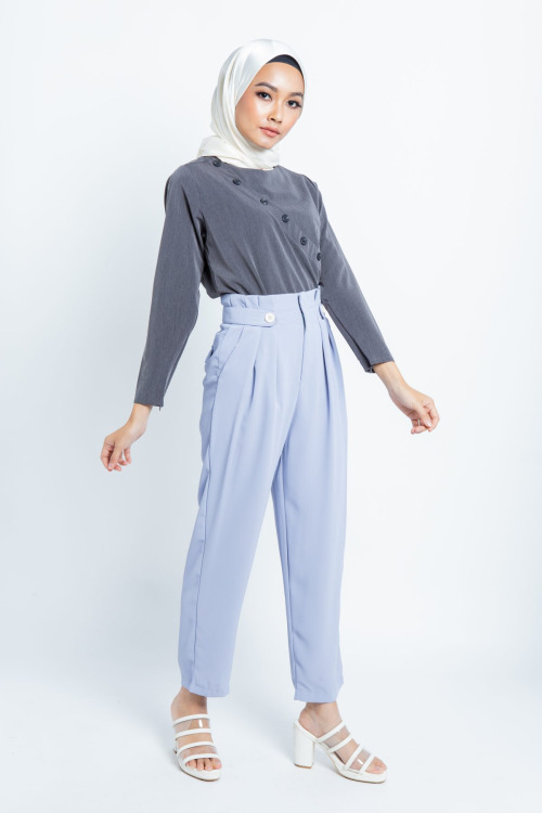 Light Purple Pleated Waist Pants