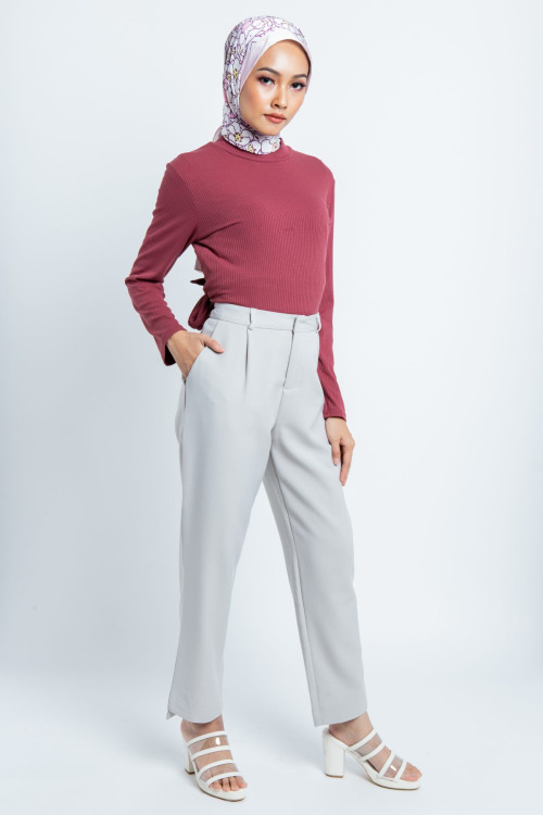 Light Grey Tapered Ankle Pants