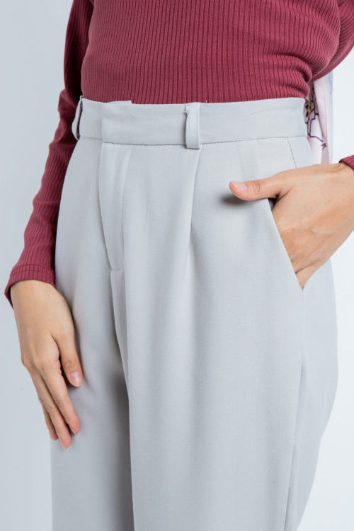 Light Grey Tapered Ankle Pants