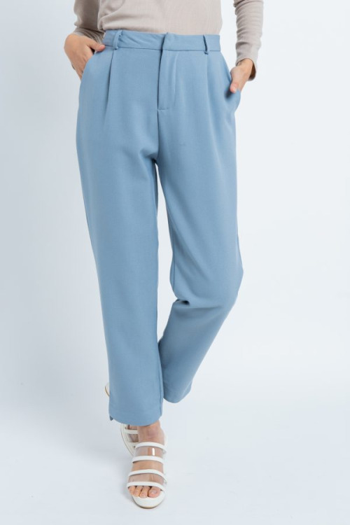 Blue Tapered Ankle Pants