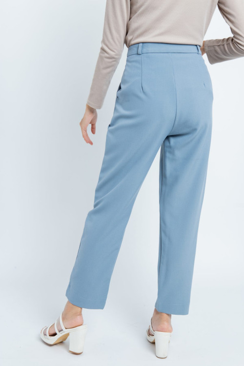 Blue Tapered Ankle Pants