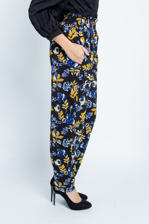 Black Blossom Printed Pants