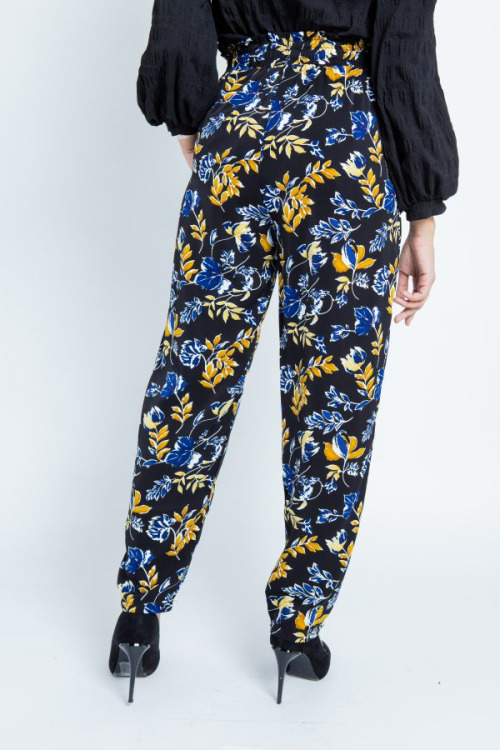 Black Blossom Printed Pants