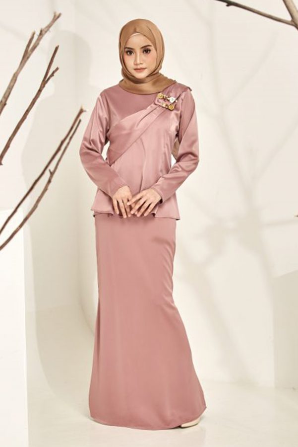 Malaysian baju kurung satin discount