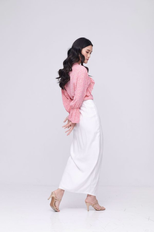 White Side Tie Cotton Skirt