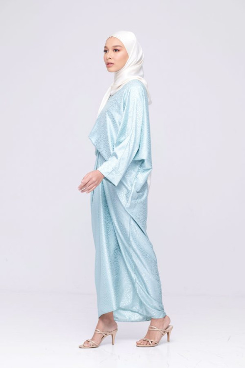 Turqoise Aerisa Satin Kaftan
