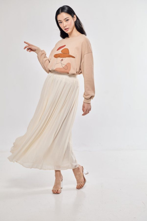 Fresh Pleat Skirt in White