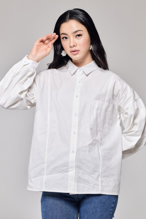 White Oversized Cotton Top