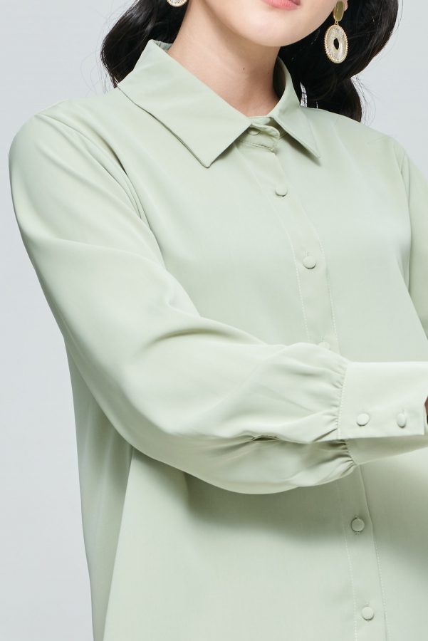 Green Button Sleeve Top