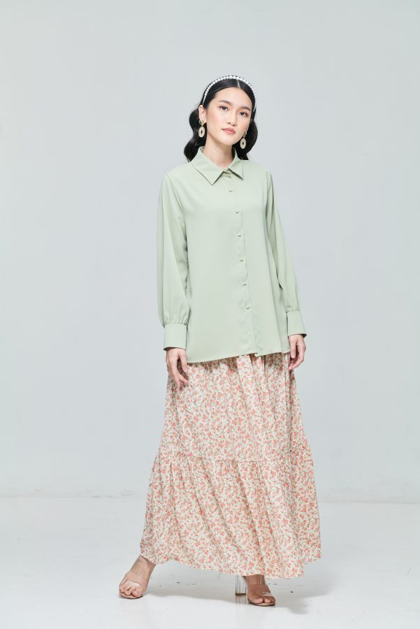 Green Button Sleeve Top