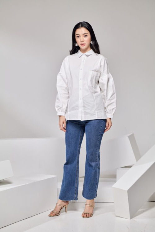 White Oversized Cotton Top