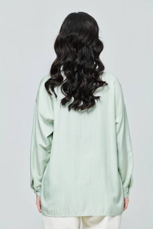 Green Chiffon Loose Blouse