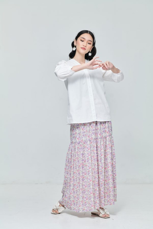 White Ruffle Puff Sleeve Top