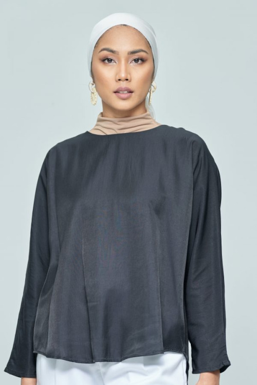Black Basic Plain Loose Top