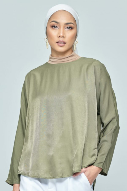 Green Basic Plain Loose Top