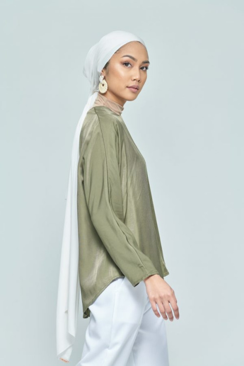 Green Basic Plain Loose Top