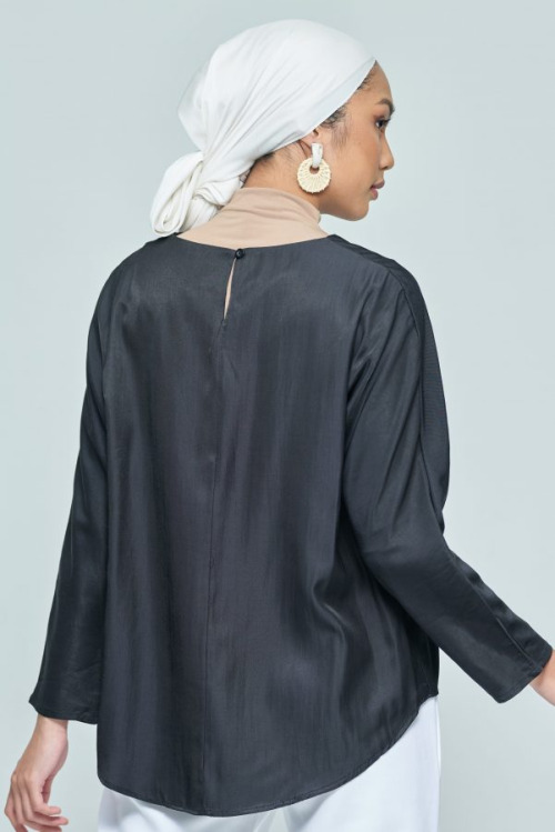 Black Basic Plain Loose Top