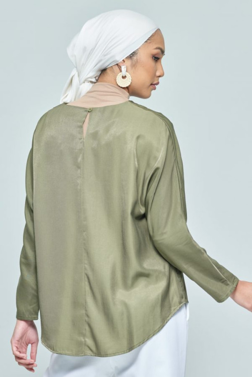 Green Basic Plain Loose Top