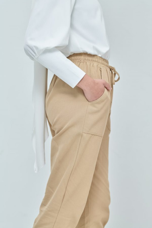 Beige Cara Ankle Pants