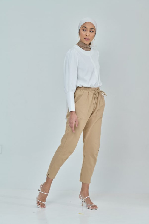 Beige Cara Ankle Pants
