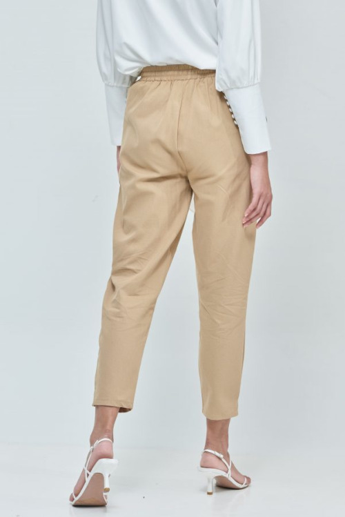 Beige Cara Ankle Pants