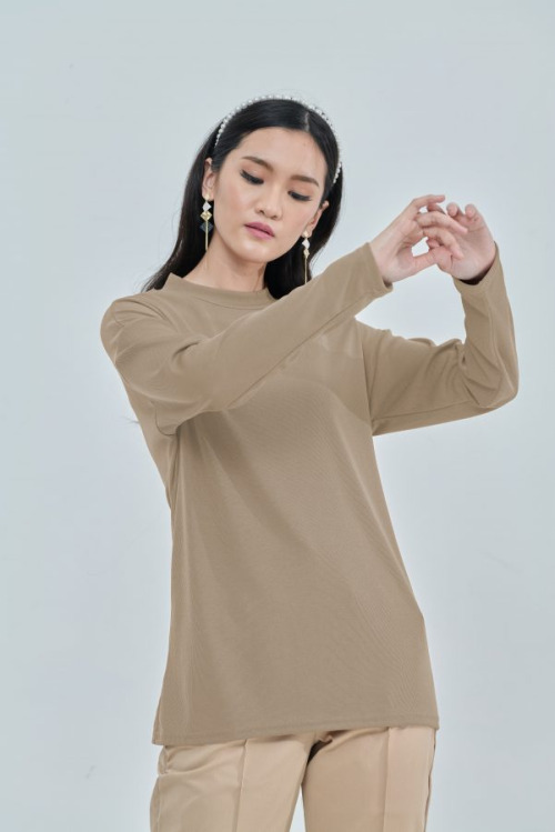 Khaki Lisa Ribbed Top