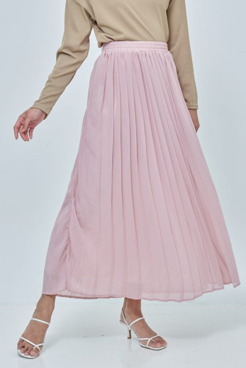 Fresh Pleat Skirt in Pink