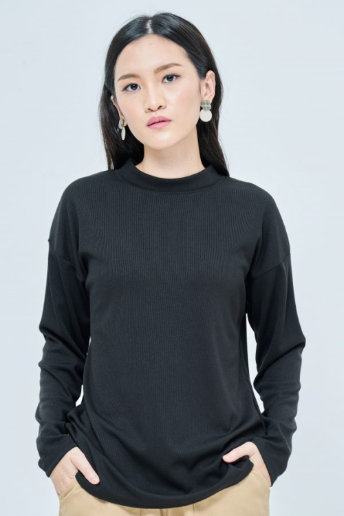 Black Lisa Ribbed Top