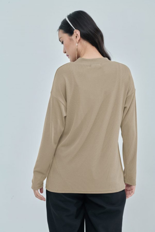 Khaki Lisa Ribbed Top