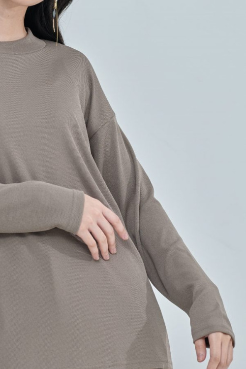 Sand Lisa Ribbed Top