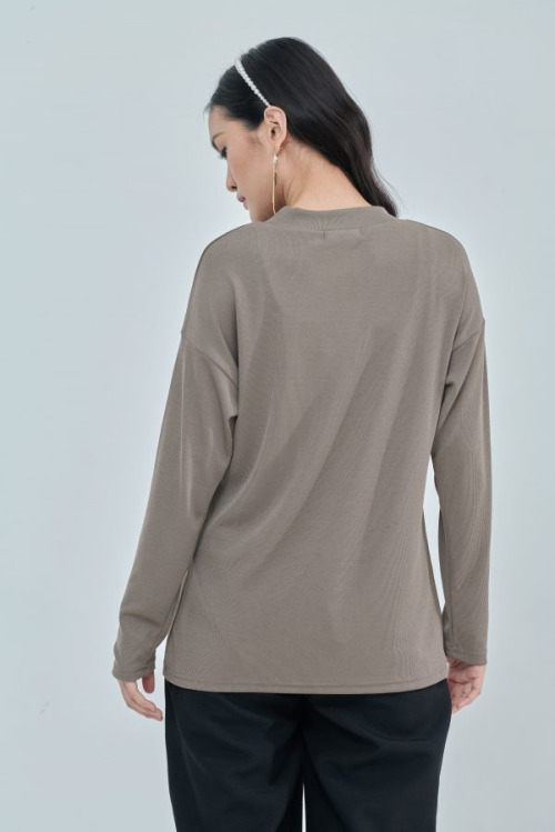 Sand Lisa Ribbed Top