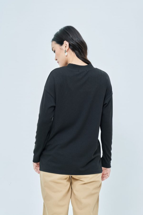 Black Lisa Ribbed Top