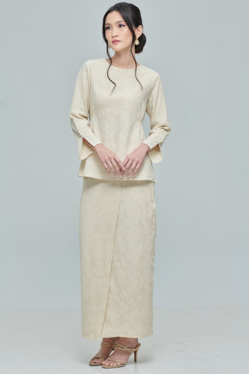 Beige Melur Modern Mini Kurung