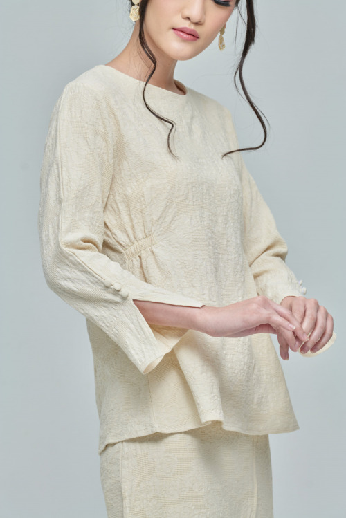 Beige Melur Modern Mini Kurung