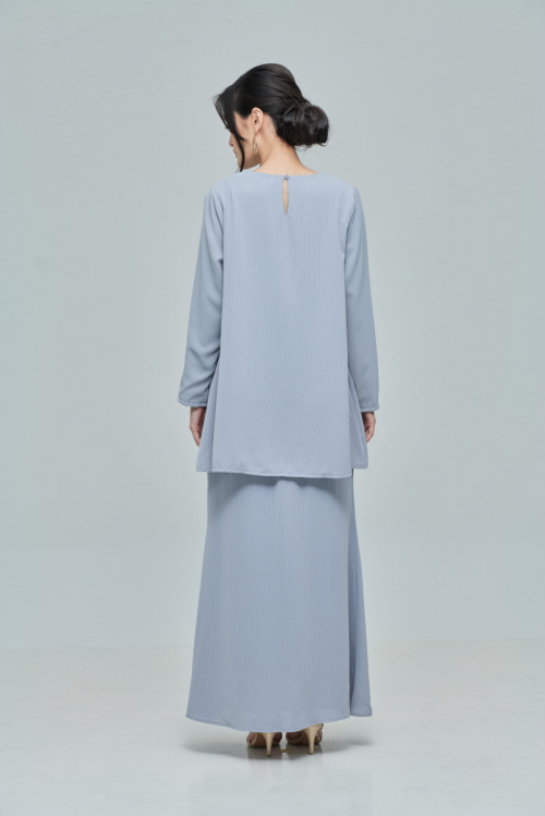 Blue Dinda Basic Chiffon Kurung