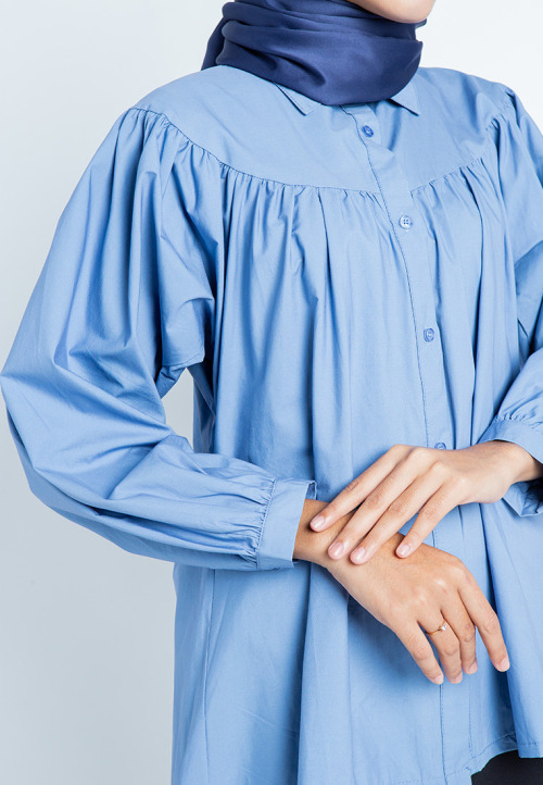 Blue Cotton Tier Shirt