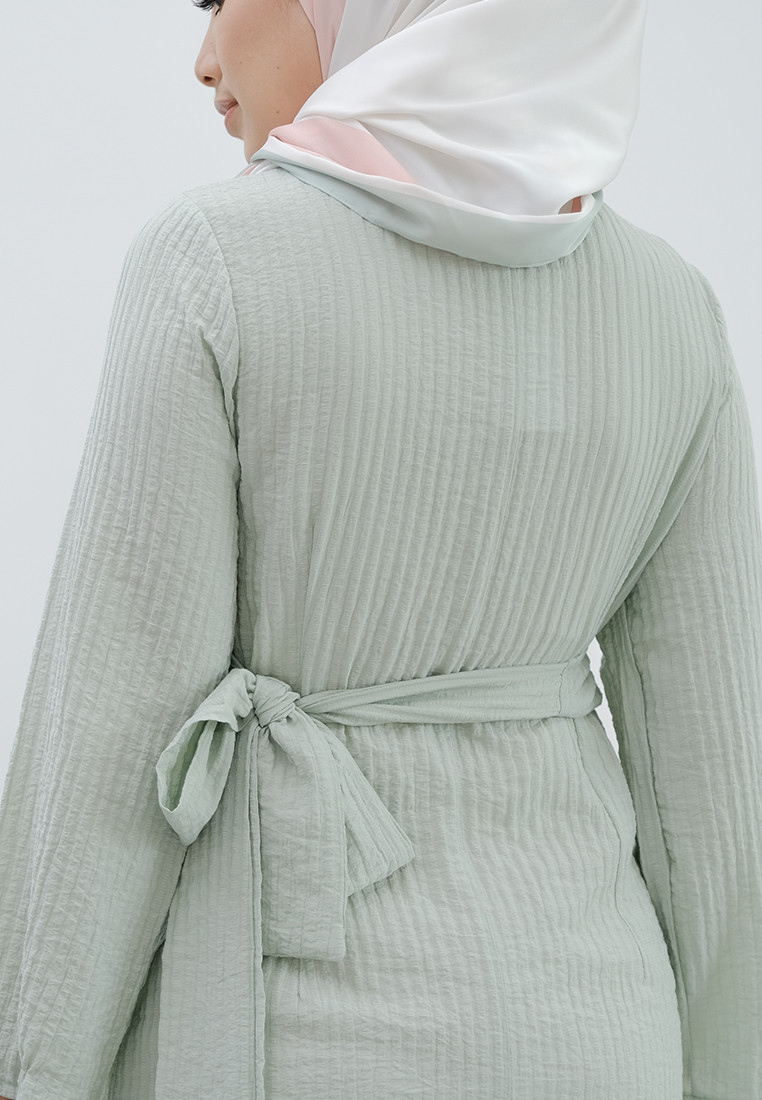 Pastel Green Bubble Texture Wrap Top