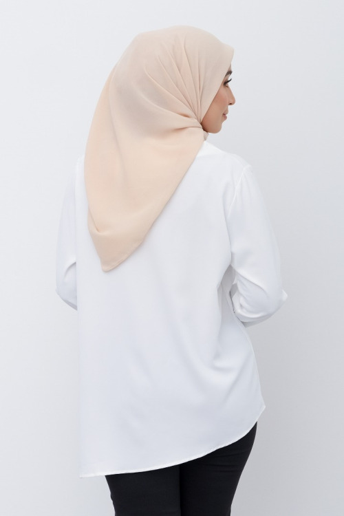 White Basic Flared Blouse