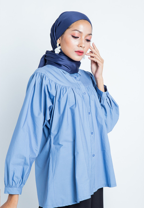 Blue Cotton Tier Shirt