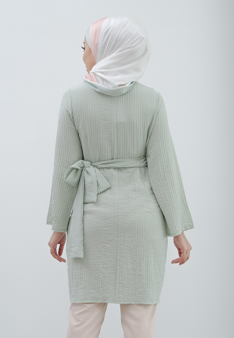 Pastel Green Bubble Texture Wrap Top