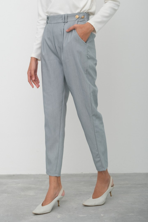 Light Grey Strap Vintage Ankle Pant