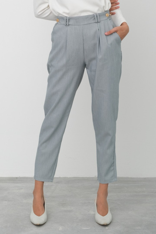 Light Grey Strap Vintage Ankle Pant