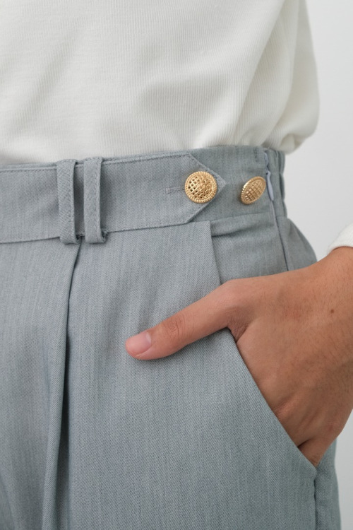 Light Grey Strap Vintage Ankle Pant
