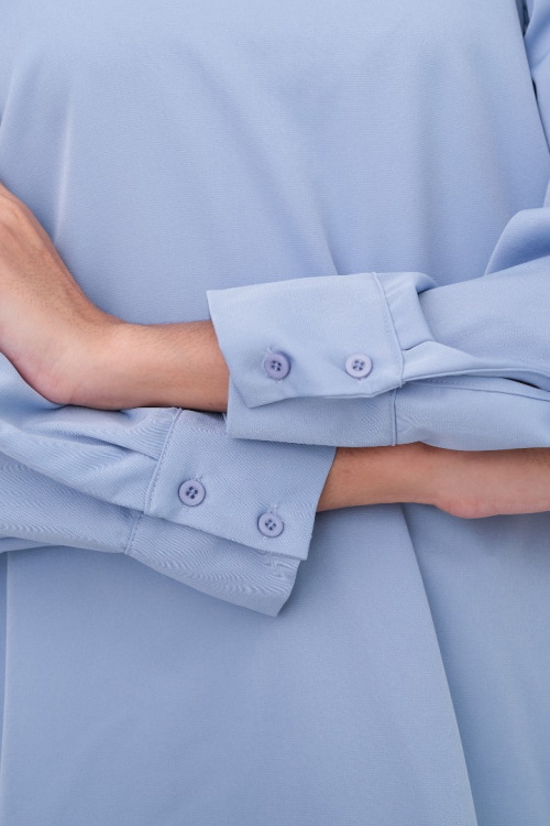 Light Blue Basic Regular Blouse