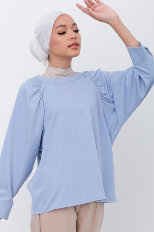 Light Blue Basic Regular Blouse