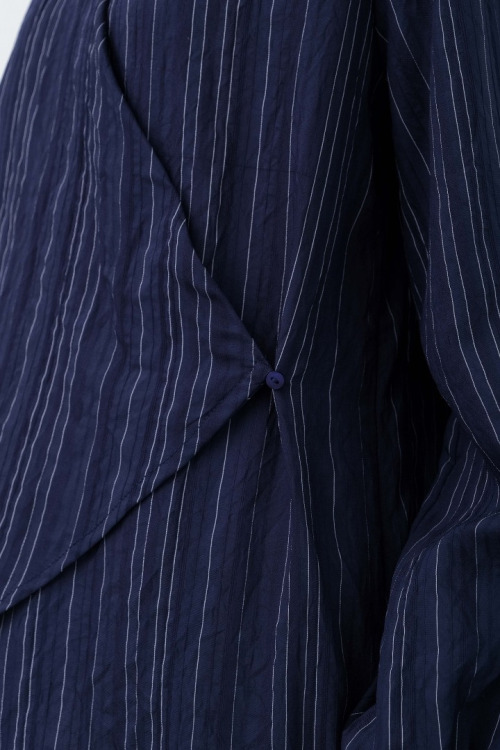 Dark Blue Kimono Wrap Blouse