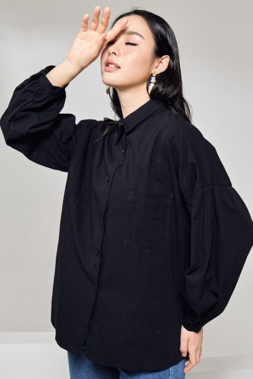 Black Oversized Cotton Top